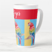 Roter Macaw Parrot Malerei Menne Art Tasse (Rechte Ecke)