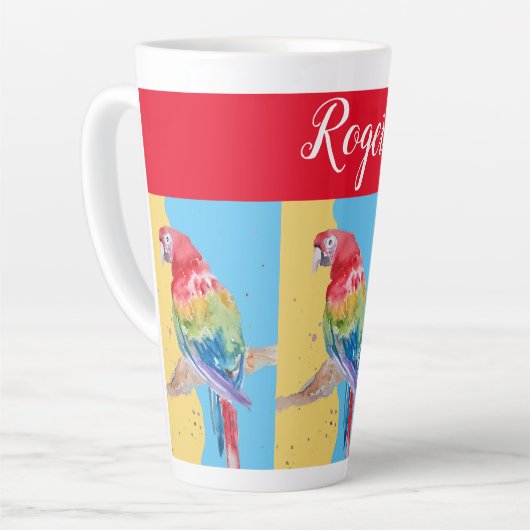 Roter Macaw Parrot Malerei Menne Art Tasse (Linke Ecke)