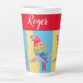 Roter Macaw Parrot Malerei Menne Art Tasse (Vorderseite)