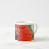 Roter Mackaw Papagei Espressotasse (Vorderseite Rechts)