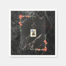 Roter Mahjong-Papierteller Serviette