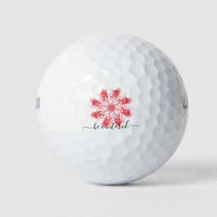 Roter Mandala-Fraktal-Doodle zentrieren Golfball