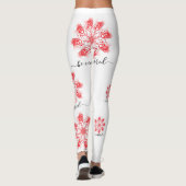 Roter Mandala-Fraktal-Doodle zentrieren Leggings (Rückseite)