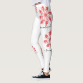 Roter Mandala-Fraktal-Doodle zentrieren Leggings (Links)