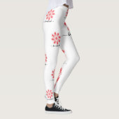 Roter Mandala-Fraktal-Doodle zentrieren Leggings (Rechts)