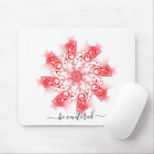 Roter Mandala-Fraktal-Doodle zentrieren Mousepad (Mit Mouse)