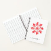 Roter Mandala-Fraktal-Doodle zentrieren Notizblock (Innenseite)