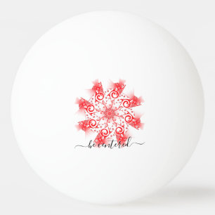 Roter Mandala-Fraktal-Doodle zentrieren Tischtennisball
