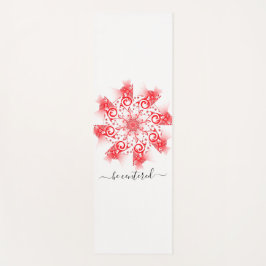 Roter Mandala-Fraktal-Doodle zentrieren Yogamatte