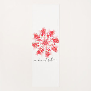 Roter Mandala-Fraktal-Doodle zentrieren Yogamatte