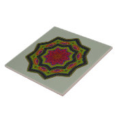 Roter Mandala Star Fliese (Seite)