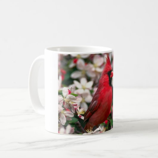 Roter männlicher Kardinal Kaffeetasse (Vorderseite Links)