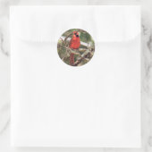 Roter männlicher Kardinal Round Stickers (Tasche)