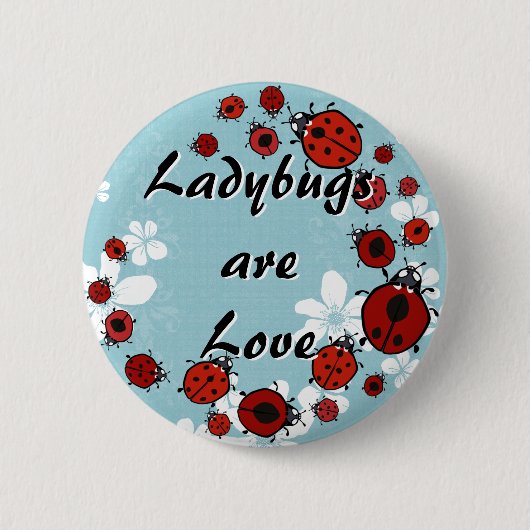 Roter Marienkäfer-Knopf Button (Vorderseite)