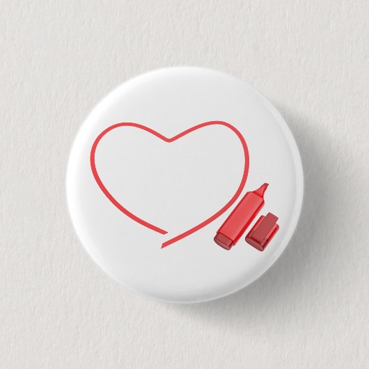 Roter Marker und rotes Herz Button (Vorderseite)