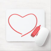 Roter Marker und rotes Herz Mousepad (Mit Mouse)