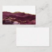 Roter Marmor Agate Golden Glitzer Stilvolles Glam Visitenkarte (Vorne/Hinten)