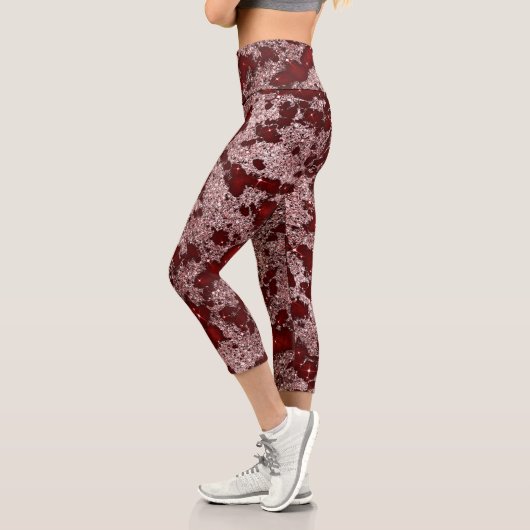 Roter Marmor Capri Leggings (Links)