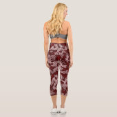 Roter Marmor Capri Leggings (Rückseite)