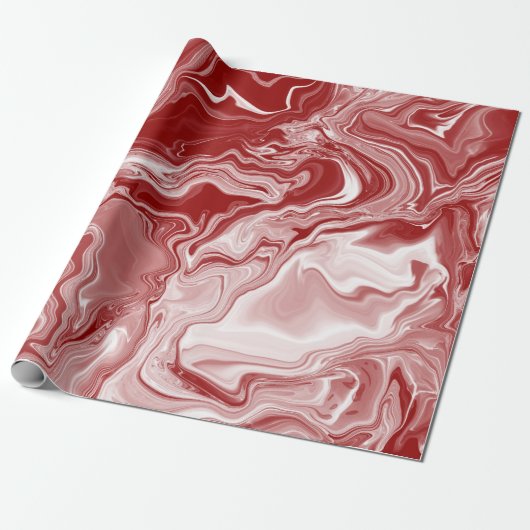 Roter Marmor Geschenkpapier (Ungerollt)