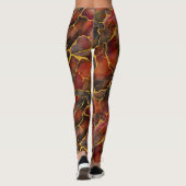 Roter Marmor mit goldenen Adern Leggings (Rückseite)
