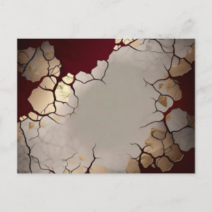 Roter Marmor mit Silber und Gold Postkarte