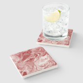 Roter Marmor Steinuntersetzer (Seitenansicht)