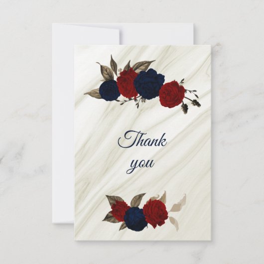 Roter Marmor und Marmor Dankeskarte (Vorderseite)