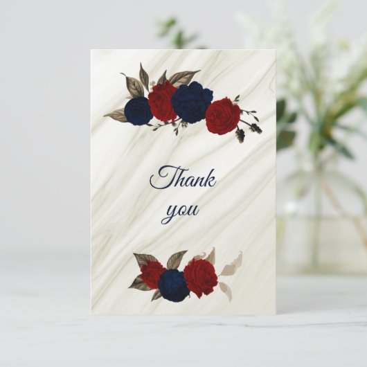 Roter Marmor und Marmor Dankeskarte (Stehend Vorderseite)