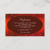 Roter marmorierter Glitzer Stars Stilvoll auffange Visitenkarte (Rückseite)