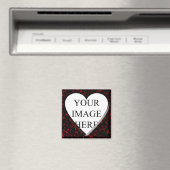 Roter Marmorrahmen mit Herz Magnet (In Situ (Geschirrspüler))