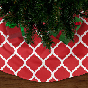 Roter marokkanischer Flachbildschirm Polyester Weihnachtsbaumdecke