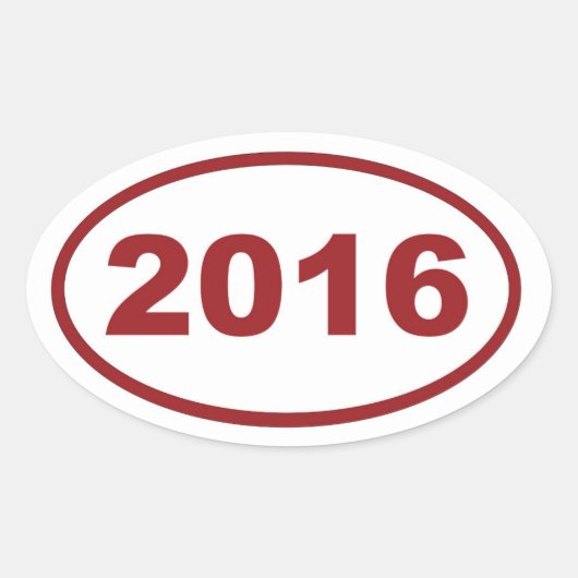 Roter Maron 2016 Ovaler Aufkleber (Vorderseite)