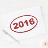 Roter Maron 2016 Ovaler Aufkleber (Umschlag)
