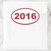 Roter Maron 2016 Ovaler Aufkleber (Tasche)