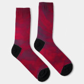 Roter Maron schöne abstrakte Design kitty Stimmen Socken (Rechts)
