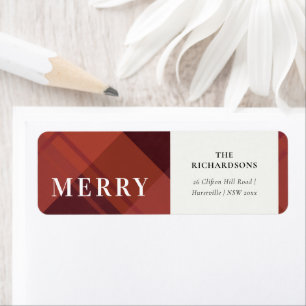 Roter Maroon Marsala Karo Frohe Weihnachtsadresse