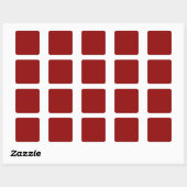 Roter Maroon Quadratischer Aufkleber (Blatt)