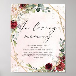 Roter Marsala burgundy Hochzeit in liebevollem Eri Poster