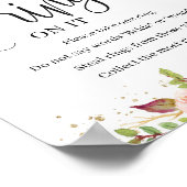 Roter Marsala florales Gold setzte Ring auf sein S Poster (Ecke)