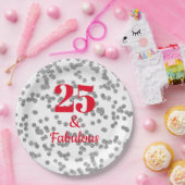 Roter Meilenstein - Geburtstag - Teller auf Papier (Party)