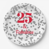 Roter Meilenstein - Geburtstag - Teller auf Papier (Vorderseite)