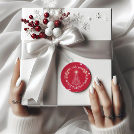 Roter Meraner Weihnachtsbaum Rundsticker Runder Aufkleber