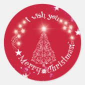 Roter Meraner Weihnachtsbaum Rundsticker Runder Aufkleber (Vorderseite)