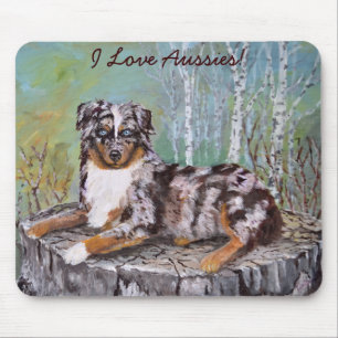 Roter Merle Australier - schöne Blume Mousepad