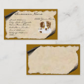 Roter Merle australischer Schäfer auf Pergament Visitenkarte (Vorne/Hinten)