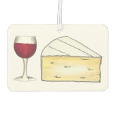 Roter Merlot Weinglas und Feinschmecker Brie Chee Autolufterfrischer (Rückseite)