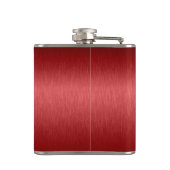 Roter Metallbrusher aus Aluminium-Look Flachmann (Rückseite)