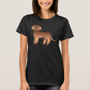 Roter Mini Goldendoodle Süßer Cartoon-Hund T-Shirt