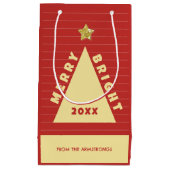 Roter minimalistischer Christbaum-Name Kleine Geschenktüte (Vorderseite)